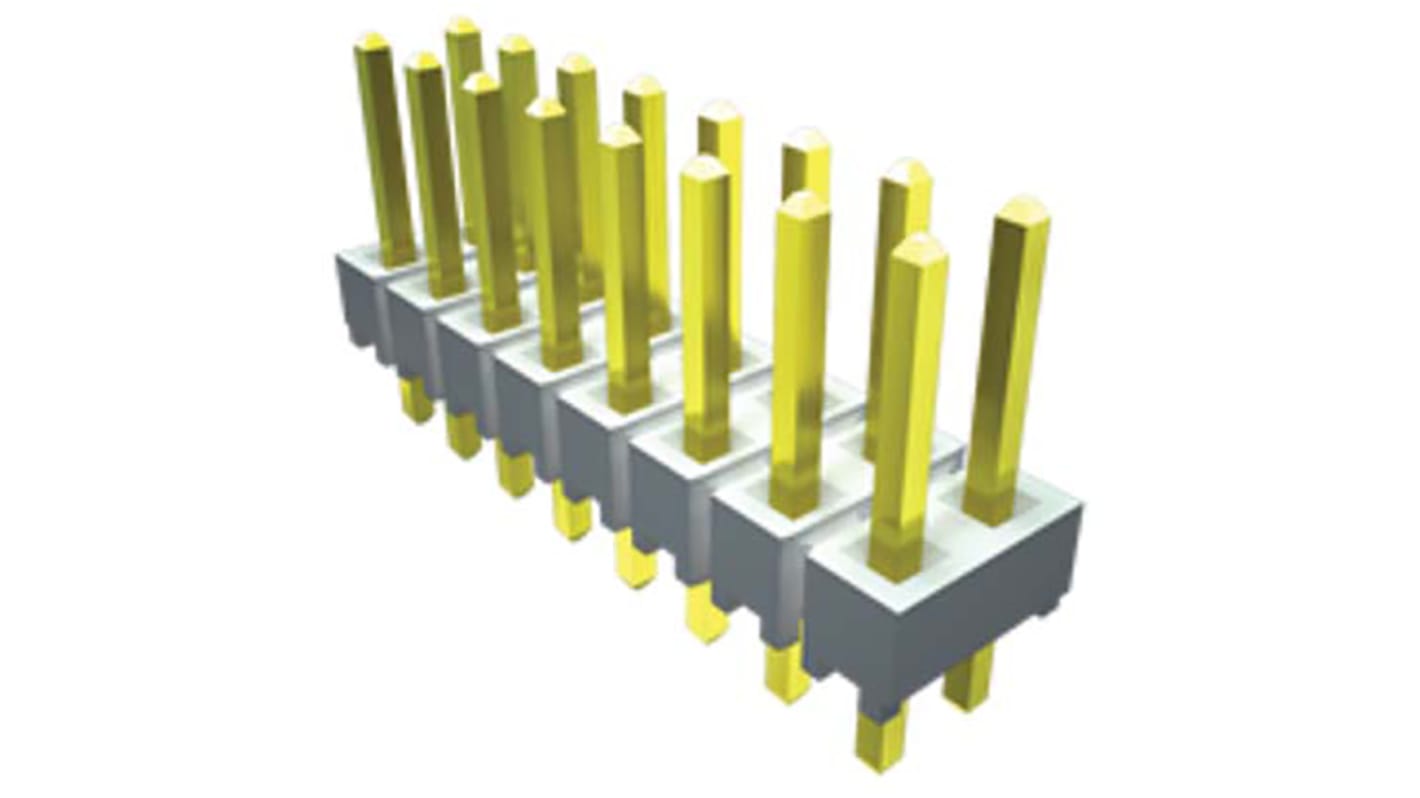 Samtec HTSW Series Straight Through Hole Pin Header, 50 Contact(s), 2.54mm Pitch, 2 Row(s), Unshrouded