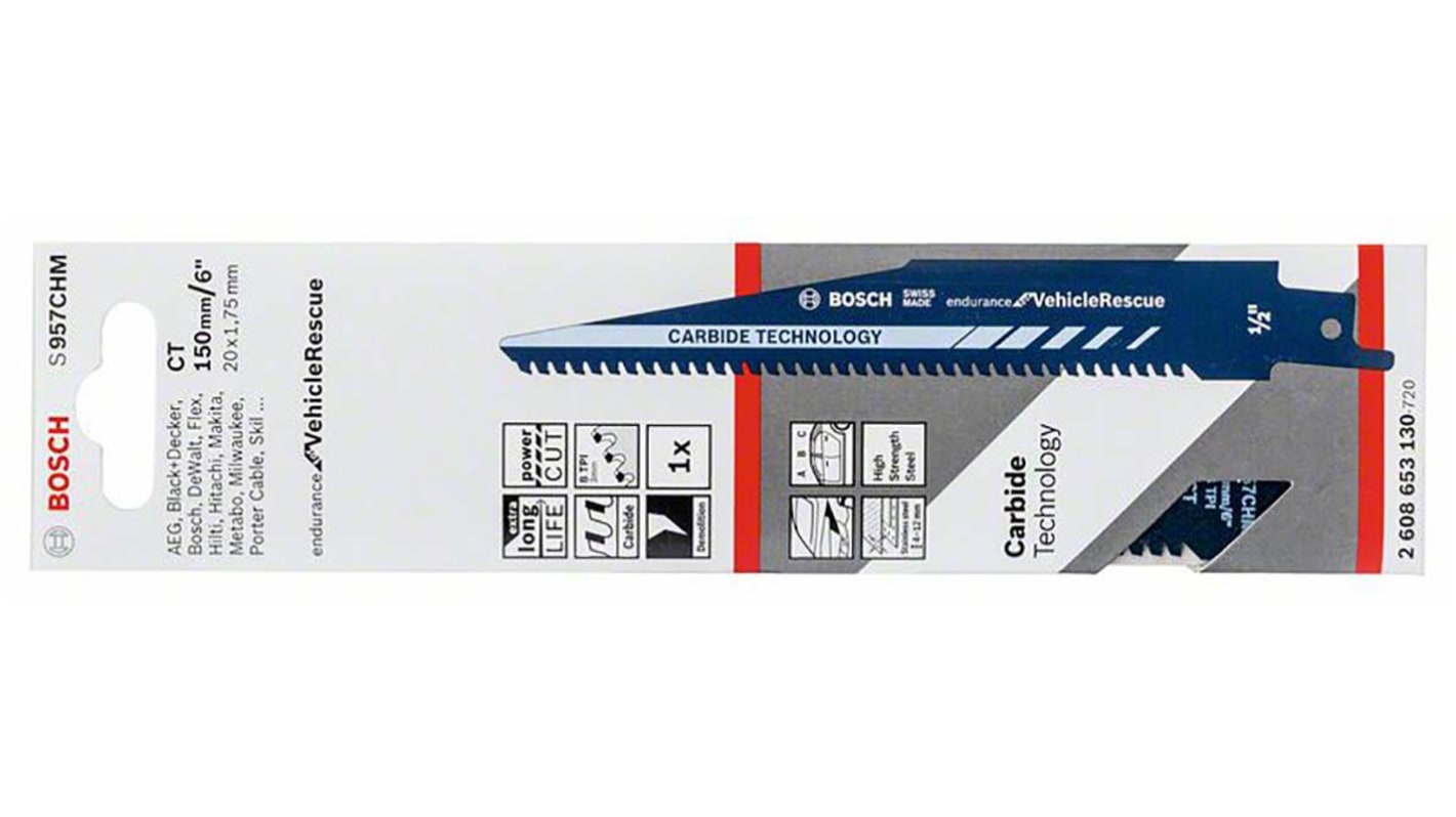 Bosch, 8 Teeth Per Inch 100mm Cutting Length Reciprocating Saw Blade, Pack of 1
