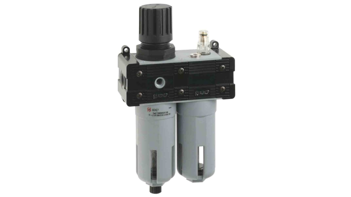 RS PRO G 1/8 FRL, Manual, Semi Automatic Drain, 20μm Filtration Size