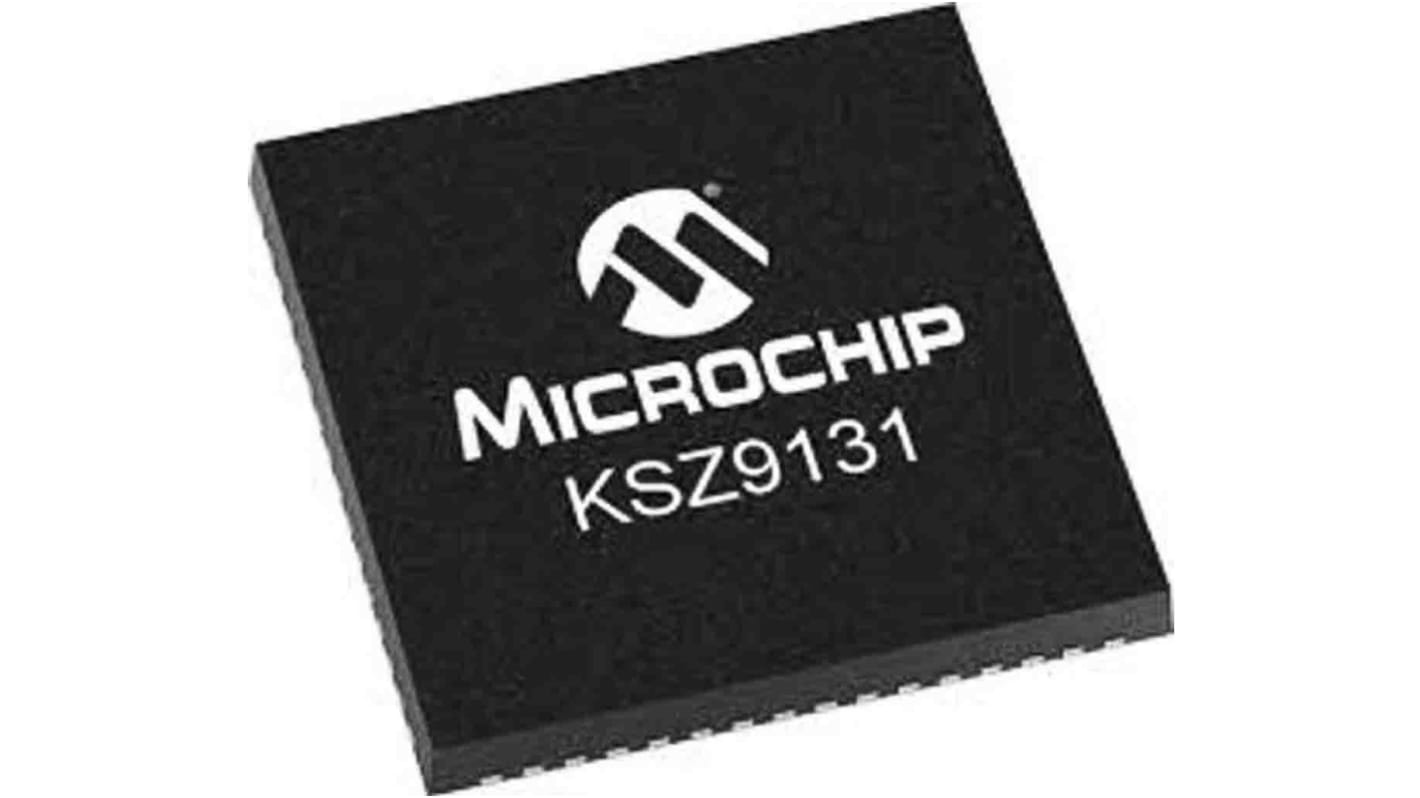 Transceiver Ethernet, KSZ9131RNXI, 10Mbps QFN, VQFN (mouillable) 3,3 V, 48 broches