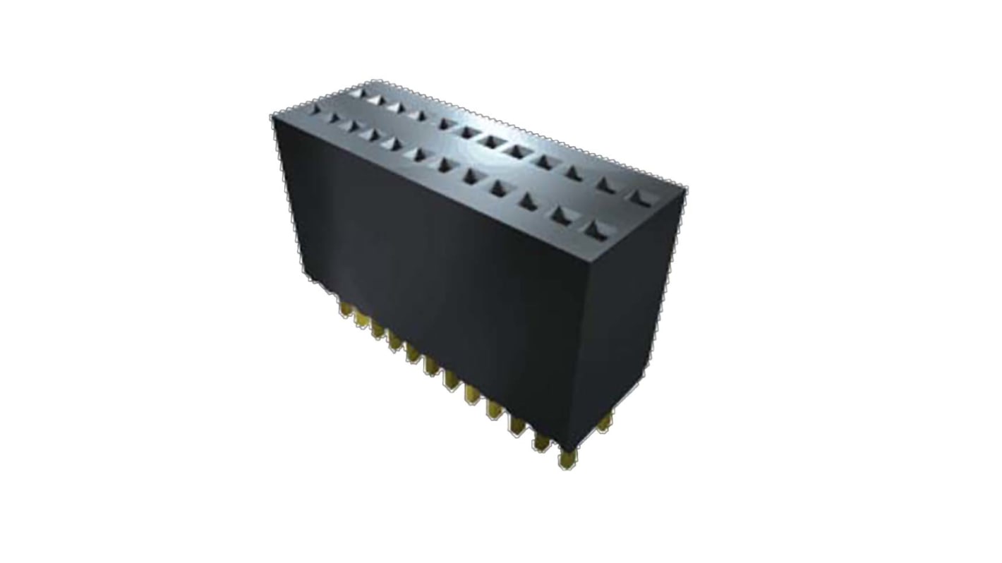 Samtec SMS Series Straight Through Hole Mount PCB Socket, 20-Contact, 1-Row, 1.27mm Pitch