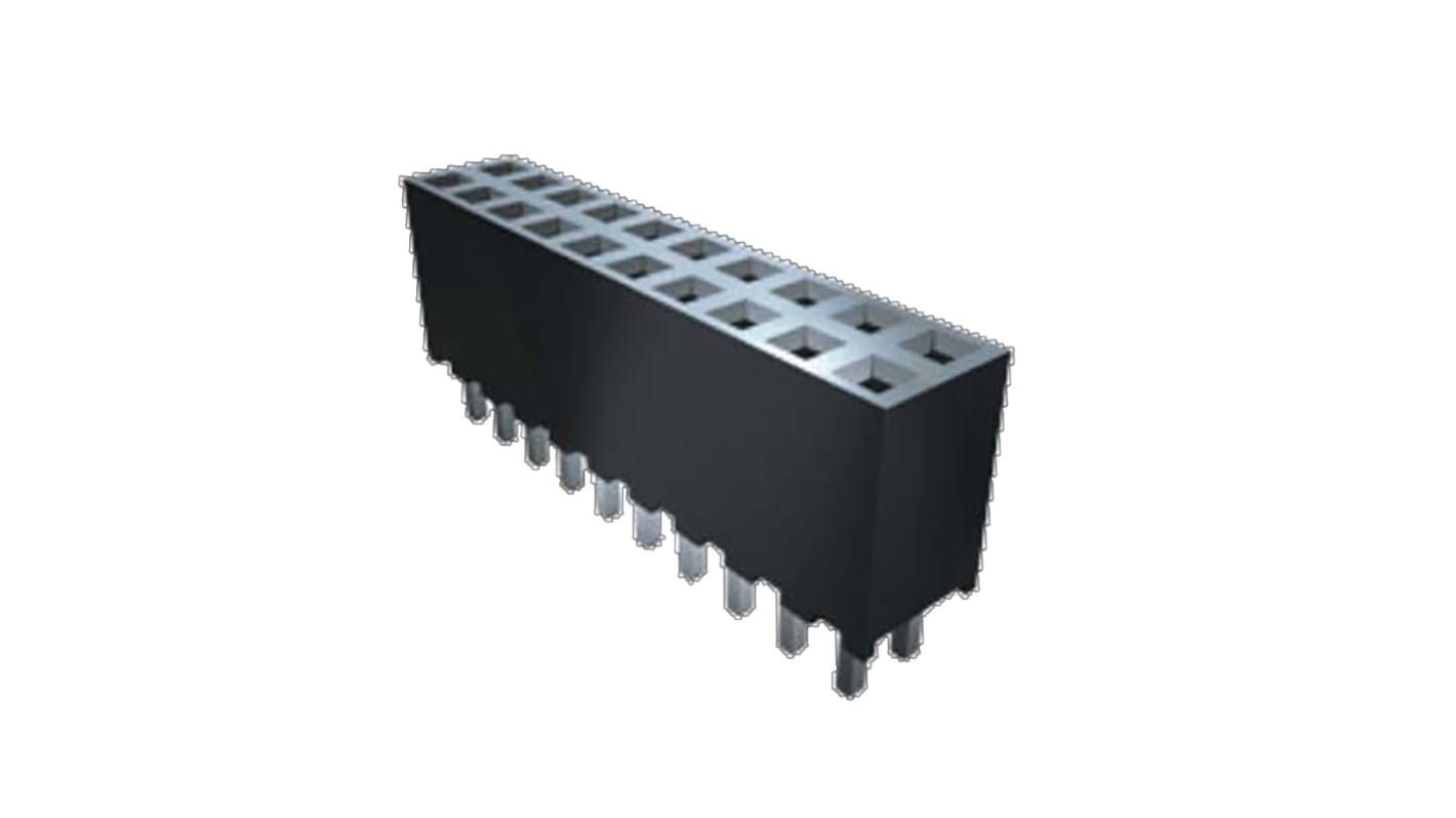 Samtec SQT Series Right Angle Surface Mount PCB Socket, 18-Contact, 2-Row, 2mm Pitch, Through Hole Termination