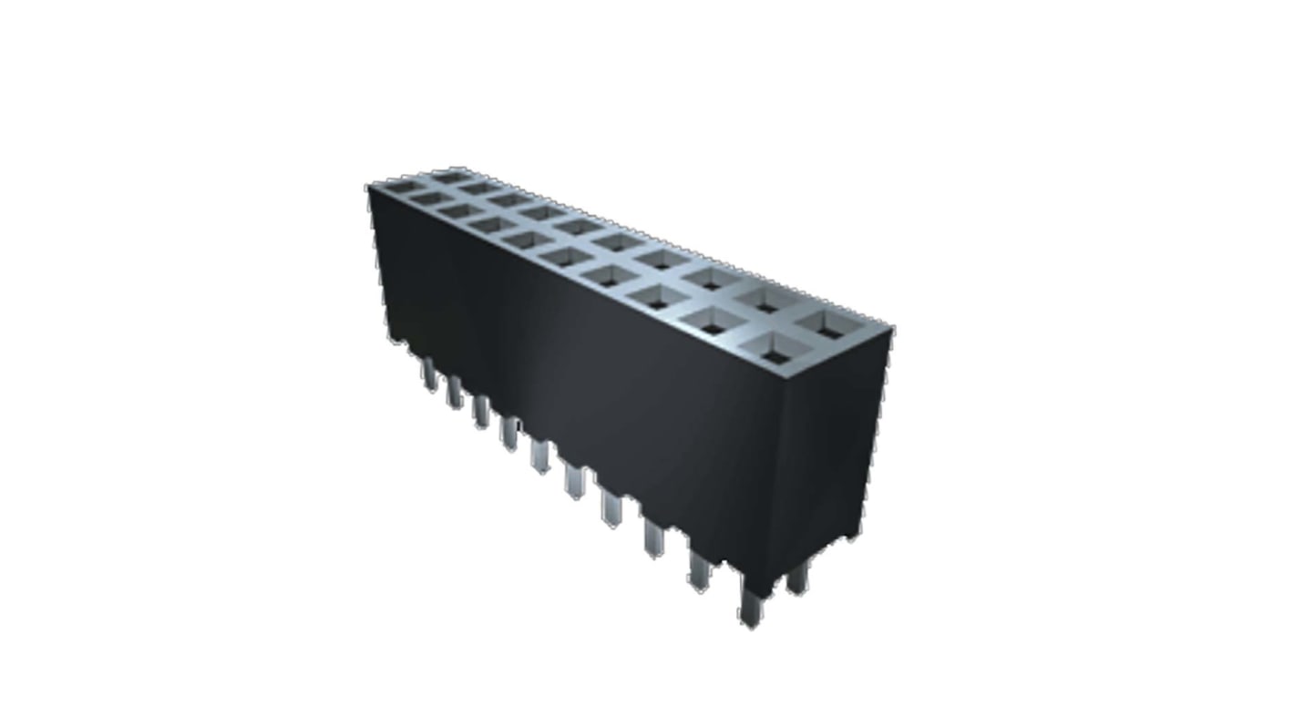 Samtec SQW Series Straight Surface Mount PCB Socket, 20-Contact, 2-Row, 2mm Pitch, SMT Termination