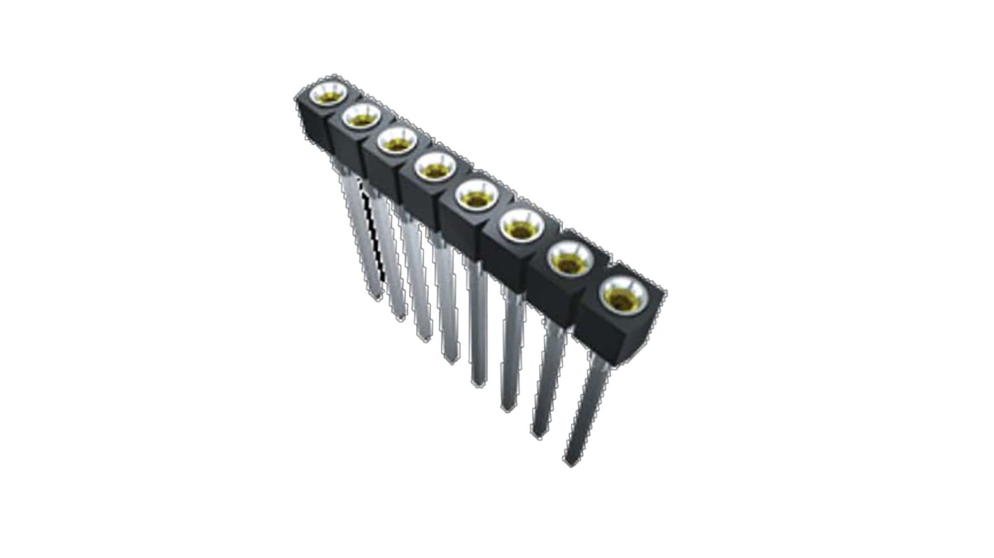 Samtec SS Series Straight Through Hole Mount PCB Socket, 5-Contact, 1-Row, 2.54mm Pitch, Solder Termination