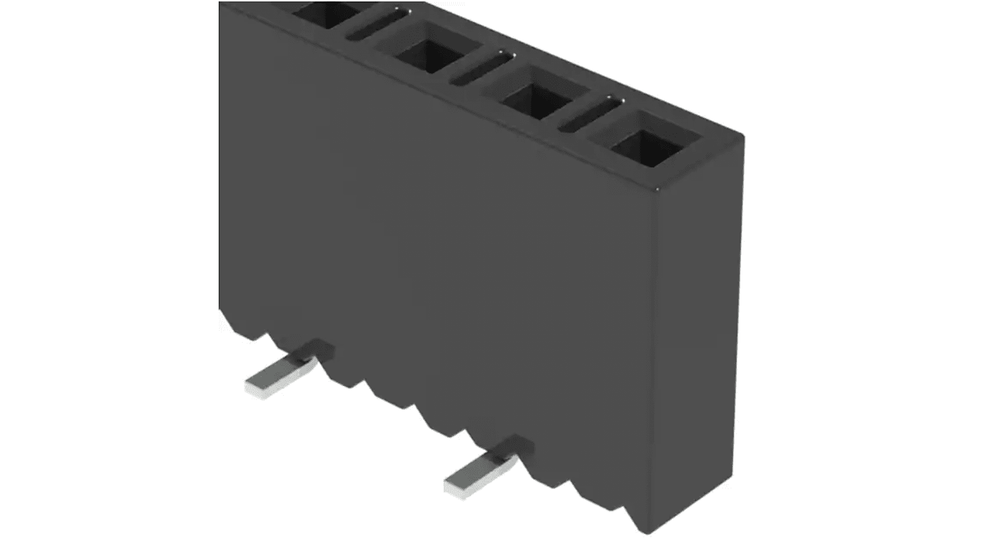 Samtec SSM Series Straight Surface Mount PCB Socket, 6-Contact, 1-Row, 2.54mm Pitch, SMT Termination
