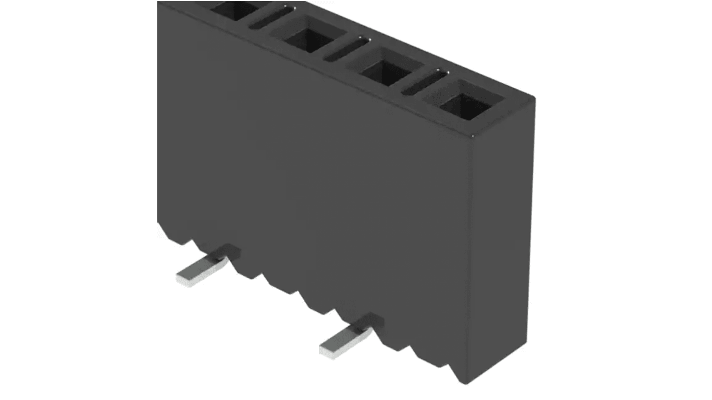 Conector hembra para PCB Samtec serie SSM, de 6 vías en 1 fila, paso 2.54mm, Montaje Superficial, terminación SMT