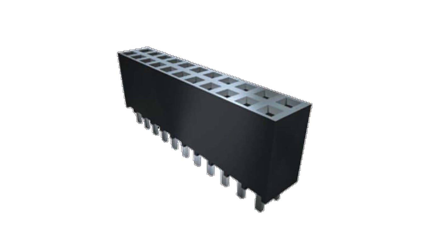 Samtec SSW Series Straight Through Hole Mount PCB Socket, 4-Contact, 2-Row, 2.54mm Pitch, SMT Termination