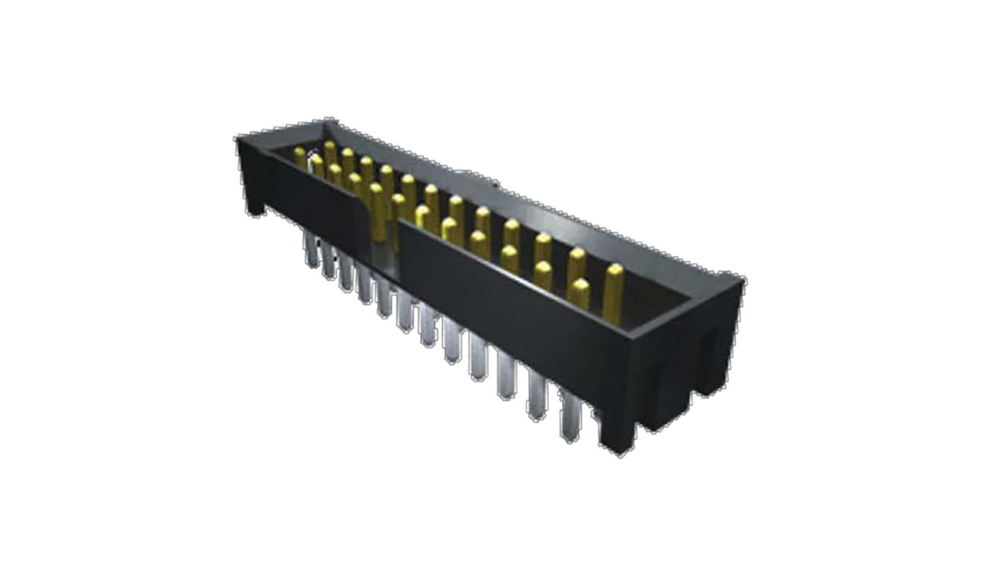 Samtec STMM Series Straight Through Hole PCB Header, 30 Contact(s), 2.0mm Pitch, 2 Row(s), Shrouded