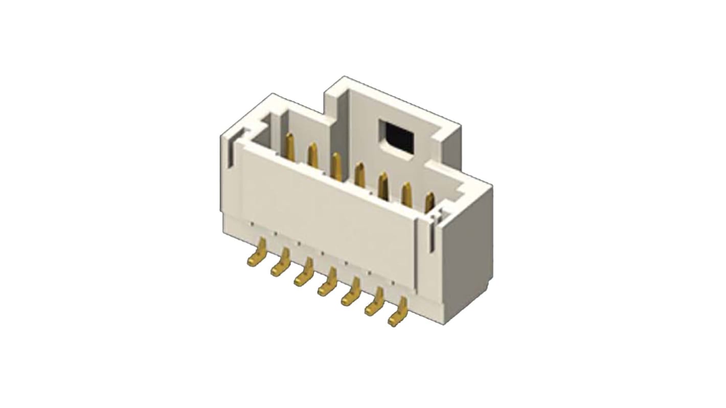 Samtec T1M Series Straight Surface Mount PCB Header, 2 Contact(s), 1.0mm Pitch, 1 Row(s), Shrouded