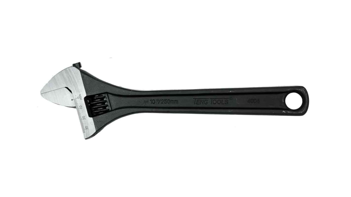 Teng Tools Adjustable Spanner, 250 mm Overall, 33mm Jaw Capacity, Metal Handle