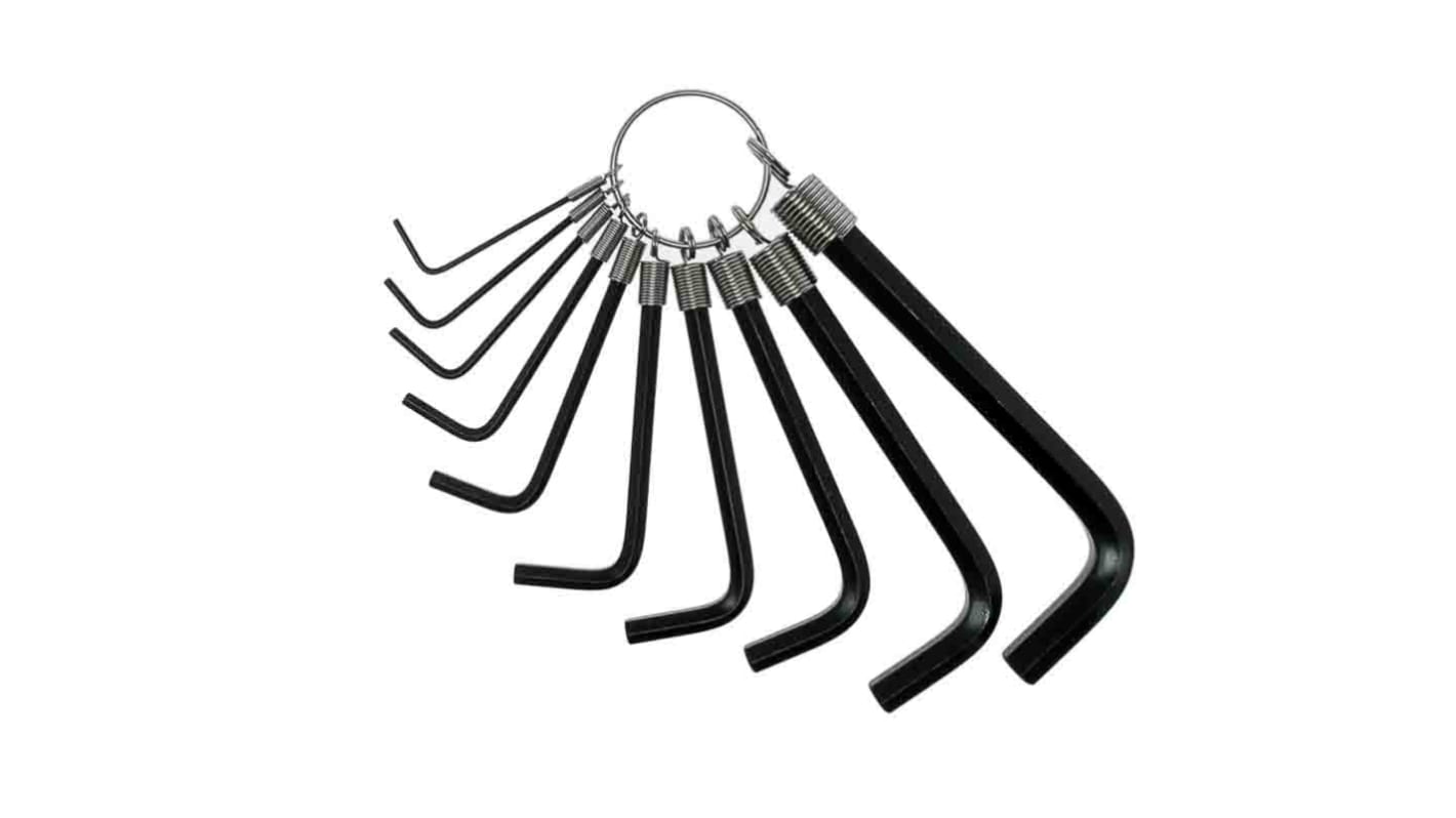 Teng Tools 10 piece L Shape Imperial Hex Key Set, 1/16 → 3/8in