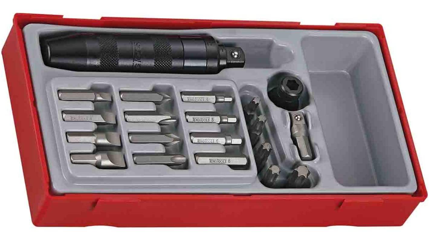 Teng Tools Impact driver set 20 Pieces, Hexagon, Phillips, Torx