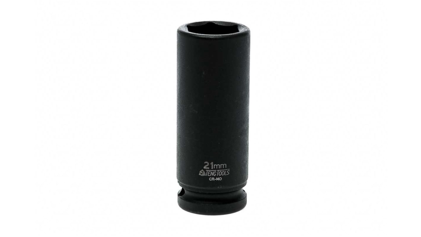 Teng Tools 21mm, 1/2 in Drive Impact Socket, 31 mm length