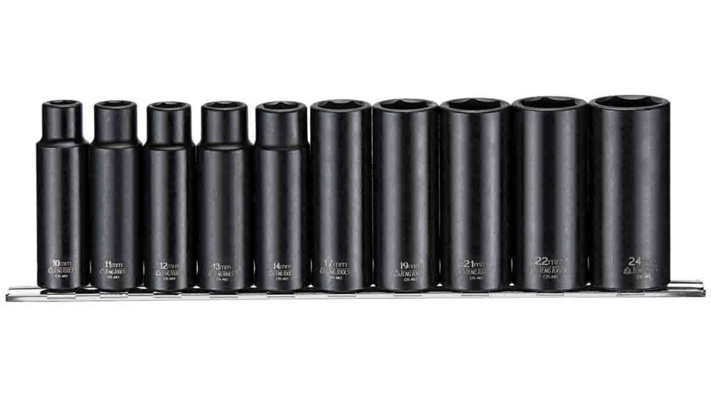 Teng Tools 10 mm, 10 mm, 1/2 in Drive Impact Socket