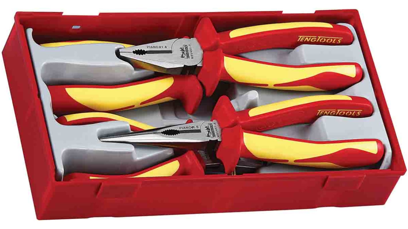 Teng Tools 4-Piece Plier Set, 250 mm Overall