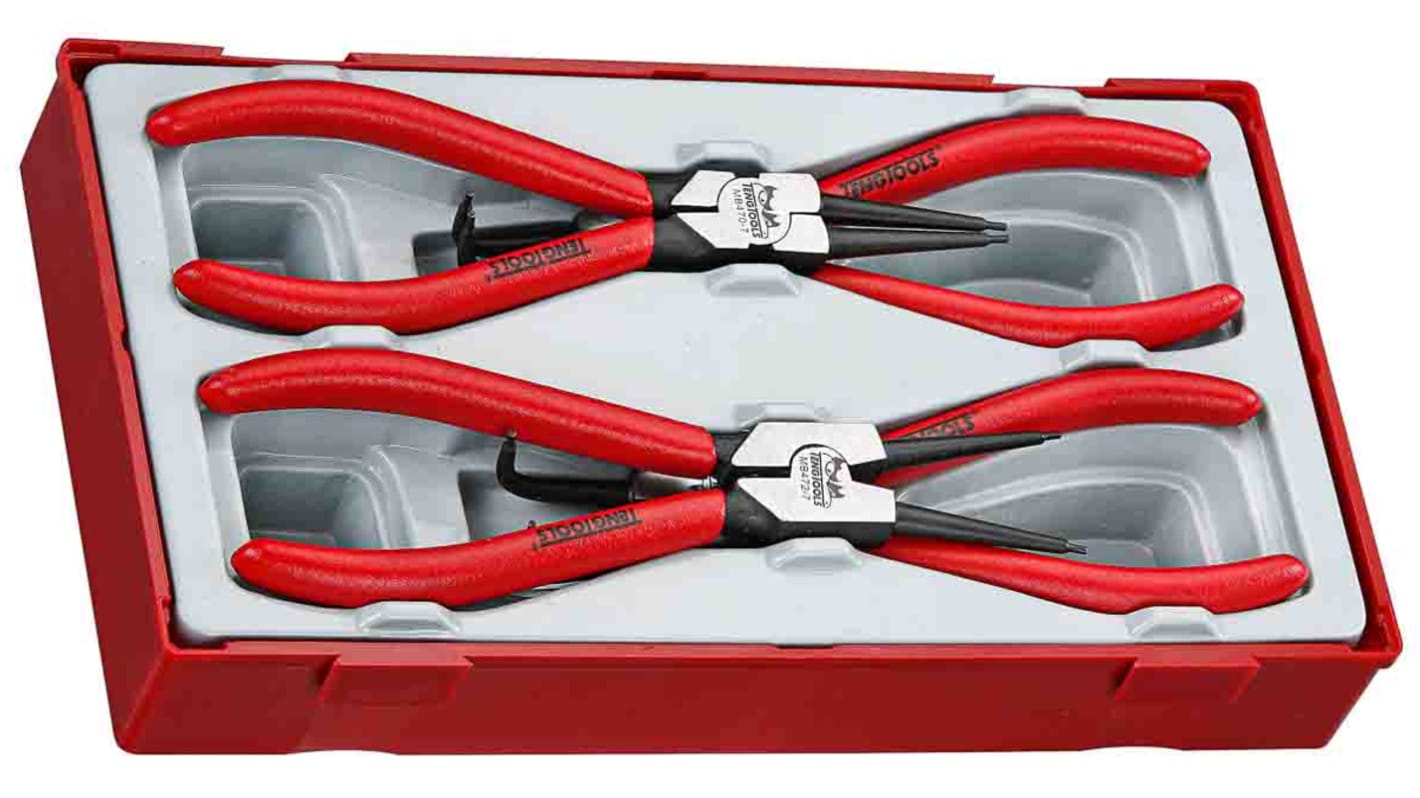 Teng Tools 4-Piece Circlip Plier Set, 210 mm Overall