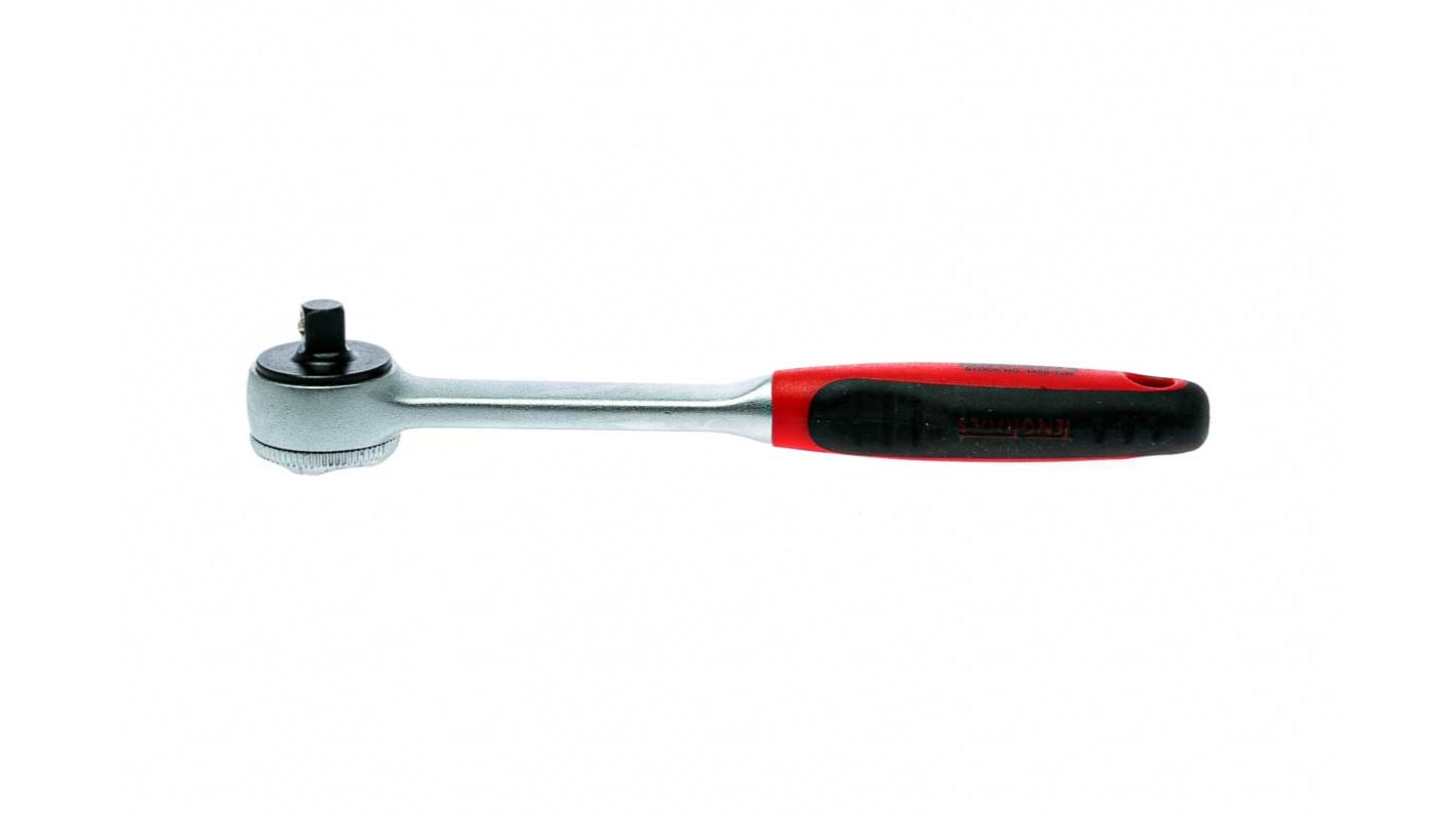 Teng Tools 1/4 in Square Ratchet with Ratchet Handle, 26 mm Overall