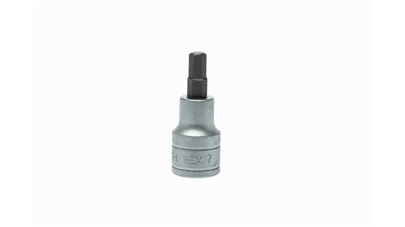 Teng Tools 1/2 in Drive Bit Socket, Hex Bit, 7mm