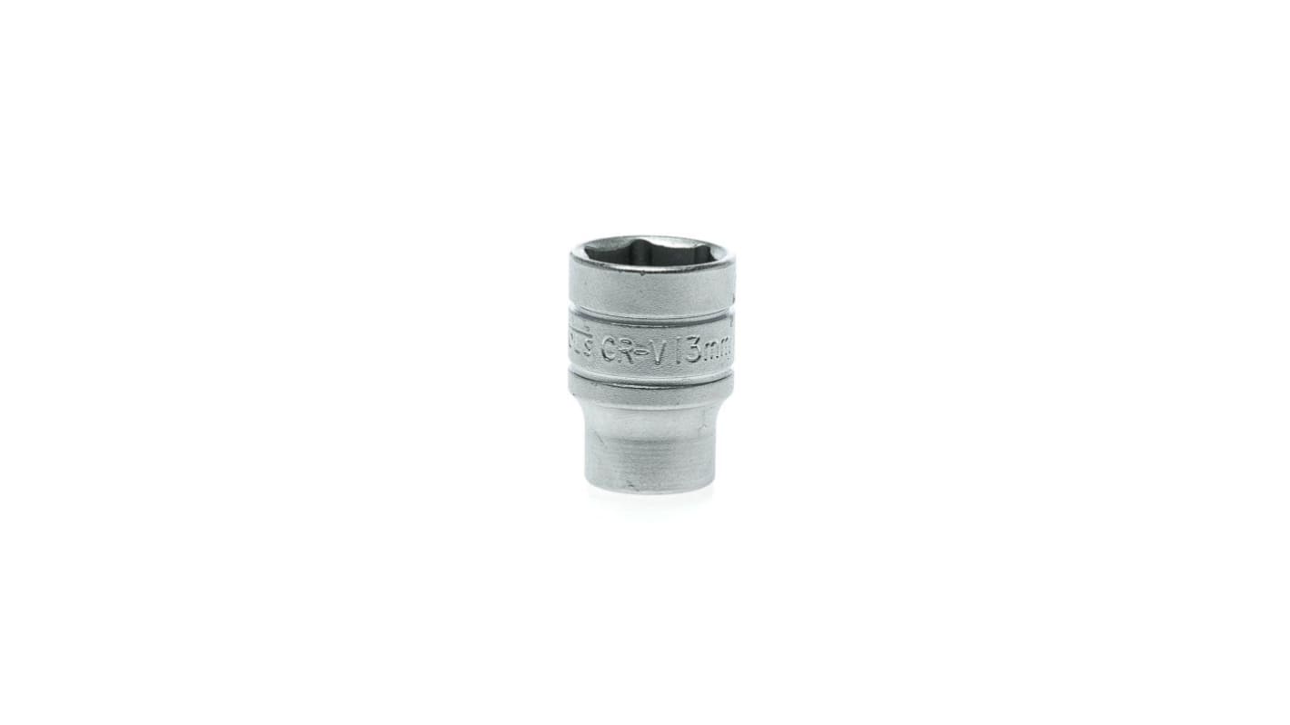 Teng Tools 1/4 in Drive 13mm Standard Socket, 6 point, 25 mm Overall Length