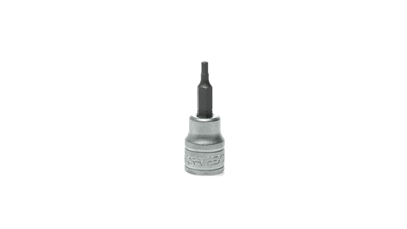 Teng Tools 3/8 in Drive Bit Socket, Hex Bit, 3mm