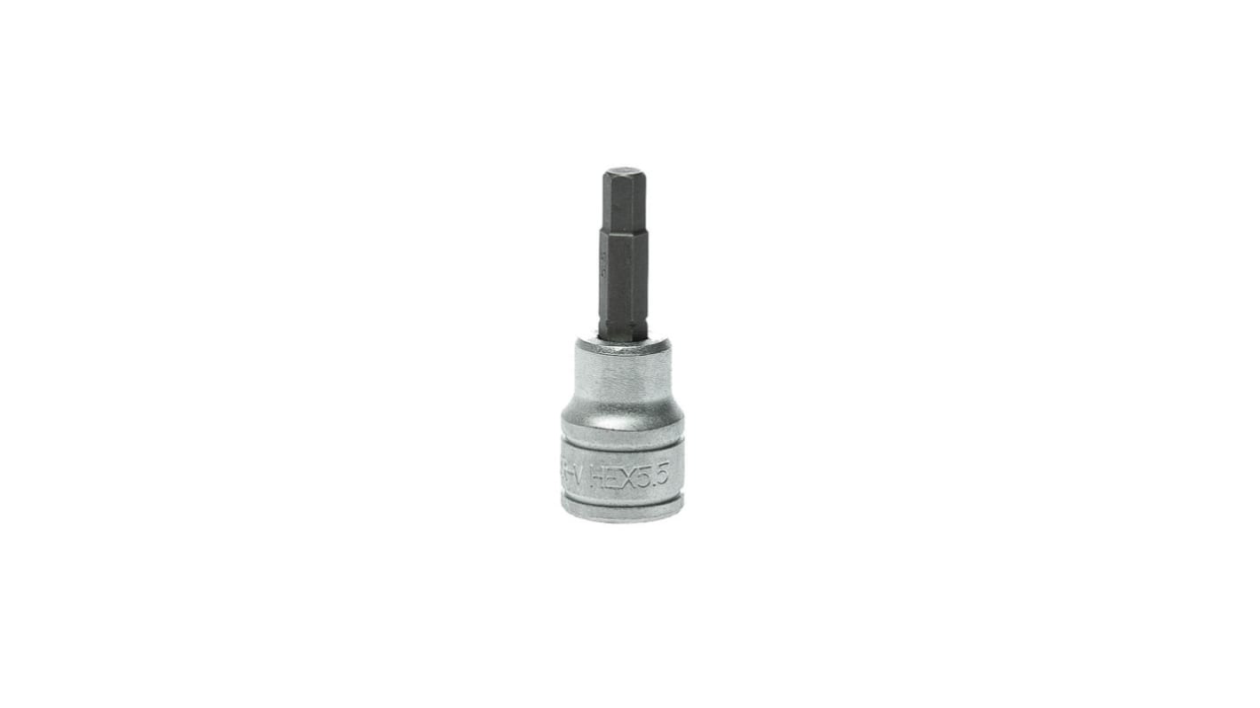 Teng Tools 3/8 in Drive Bit Socket, Hex Bit, 5.5mm