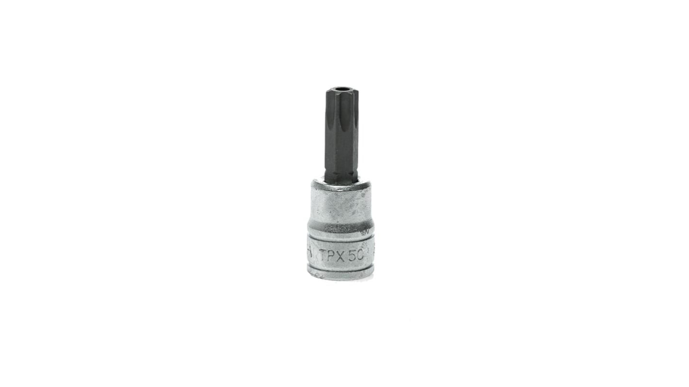 Teng Tools 3/8 in Drive Bit Socket, Tamperproof Torx Bit, T50