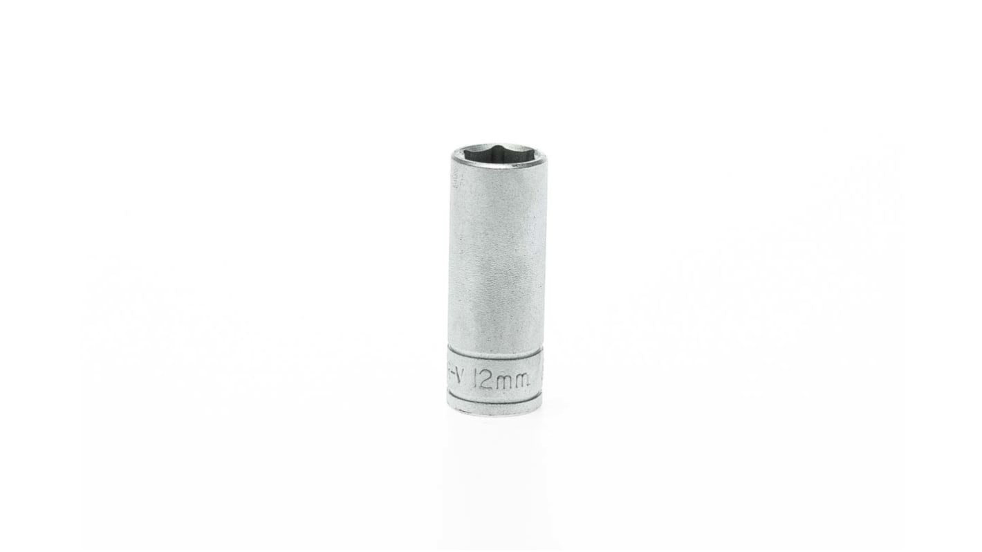 Teng Tools 3/8 in Drive 12mm Deep Socket, 6 point, 45.5 mm Overall Length
