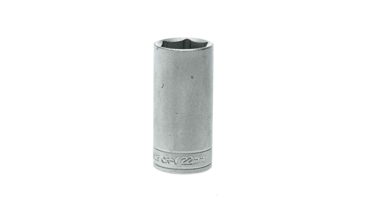 Teng Tools 3/8 in Drive 22mm Deep Socket, 6 point, 45.5 mm Overall Length