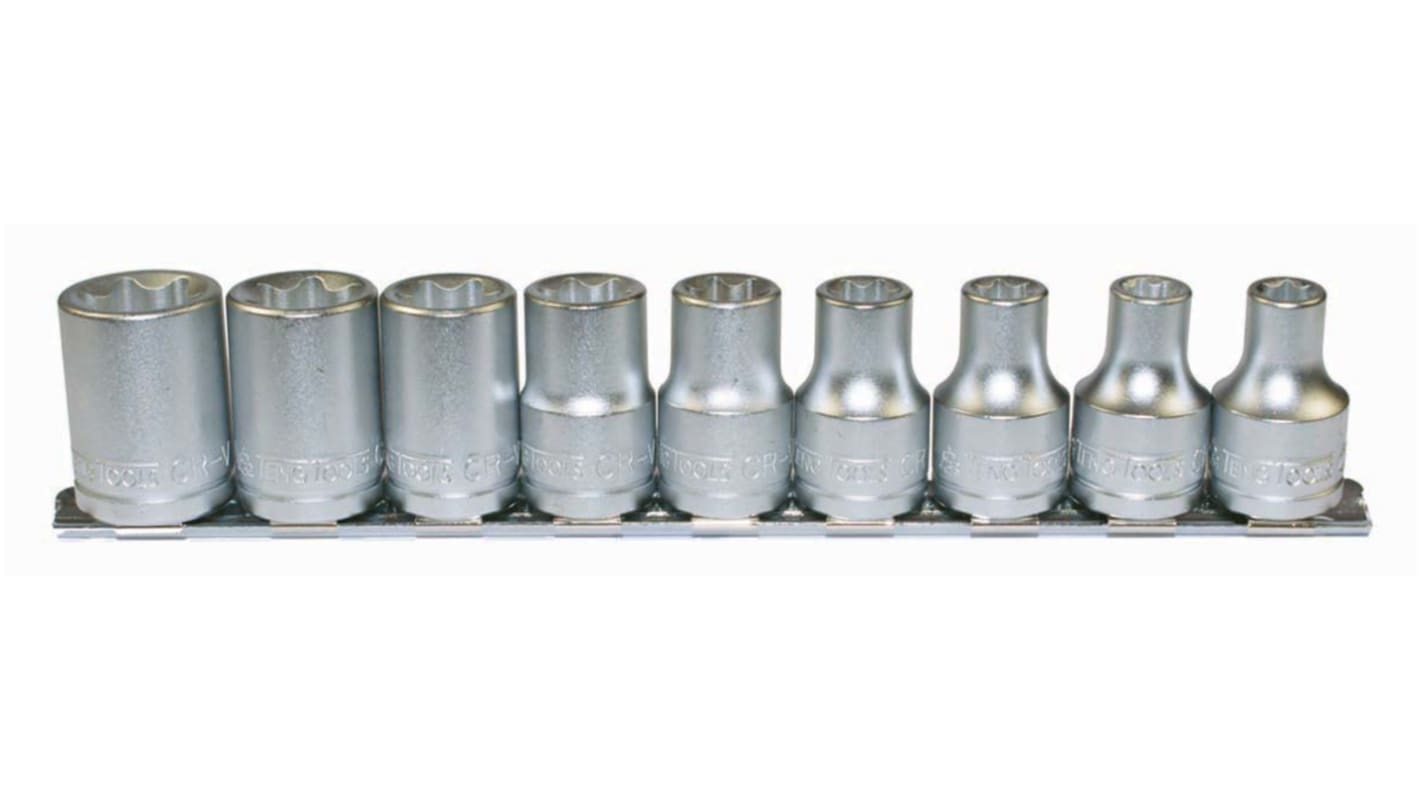Teng Tools 9-Piece 1/2 in Standard Socket Set, e-Torx