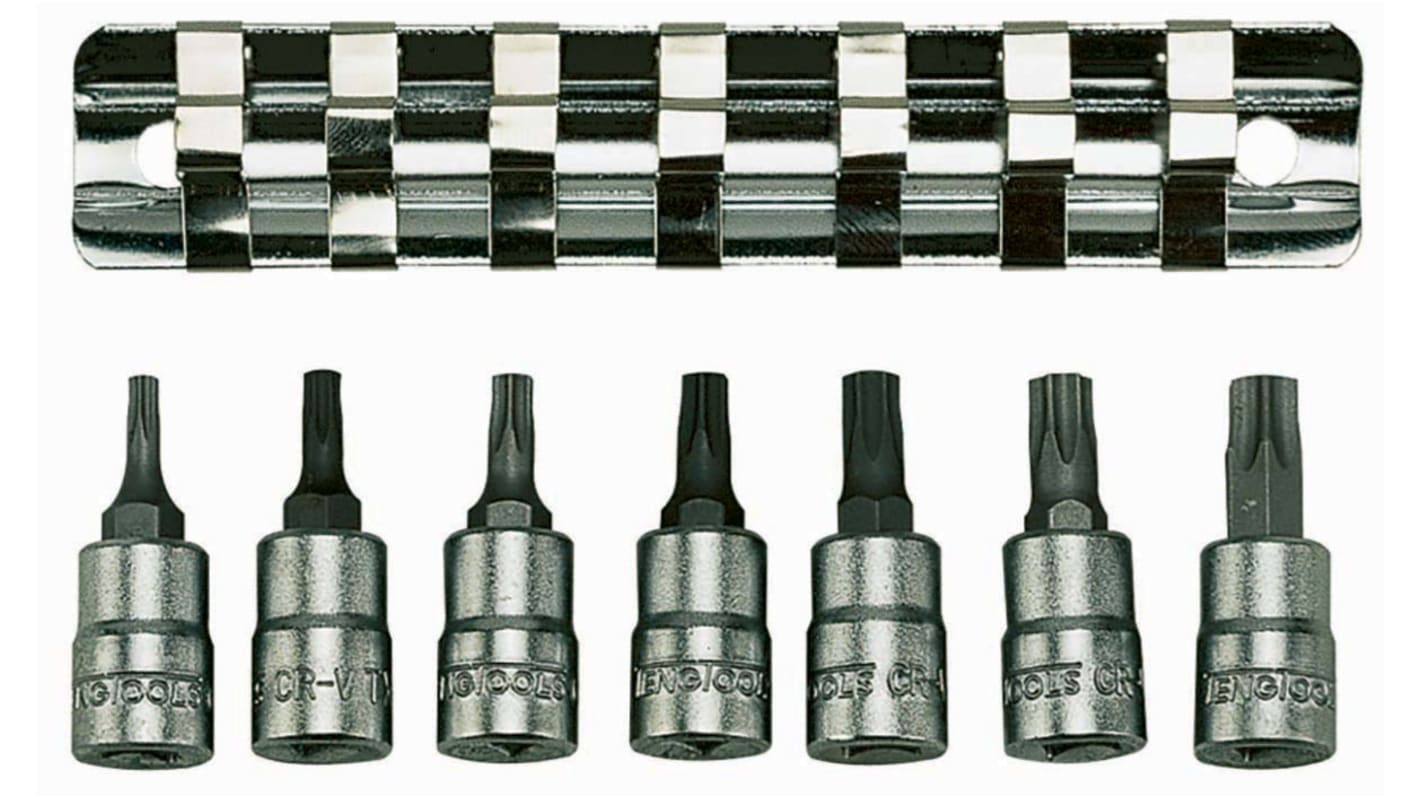 Teng Tools 7-Piece 1/4 in Bit Socket Set, Torx Bit