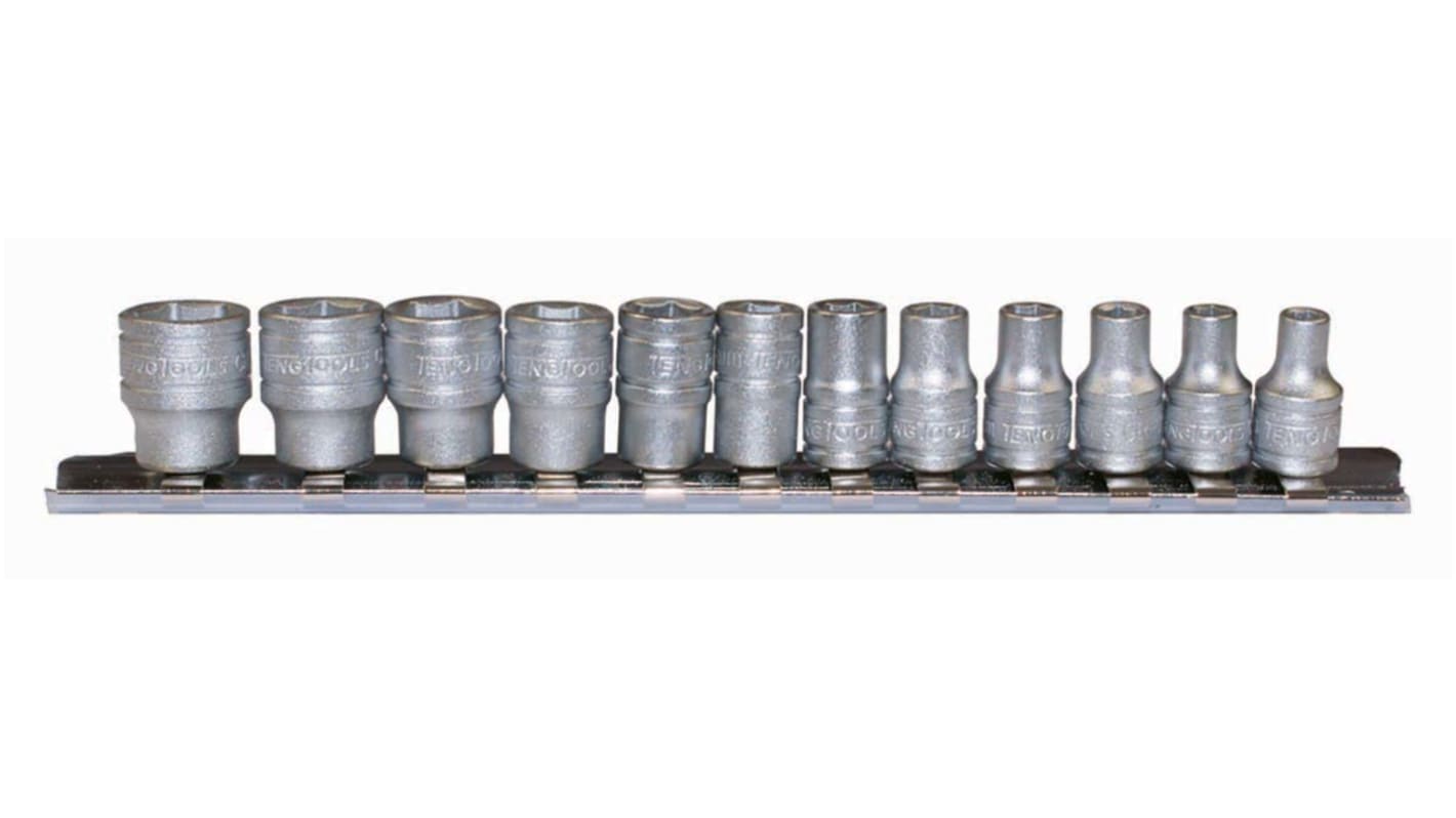 Teng Tools 12-Piece Metric 1/4 in Standard Socket Set, 6 point