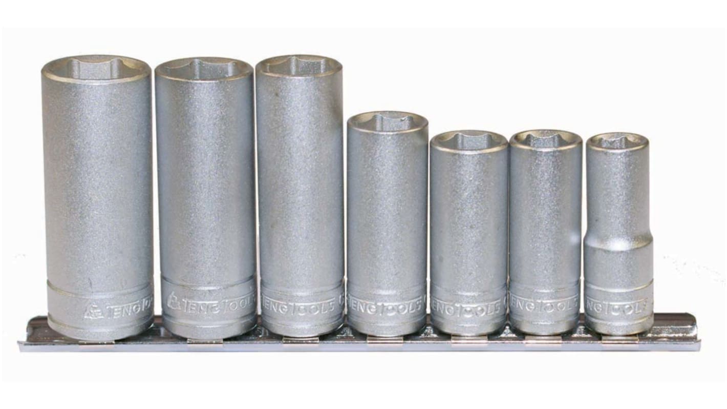 Teng Tools 7-Piece Metric 3/8 in Deep Socket Set, 6 point