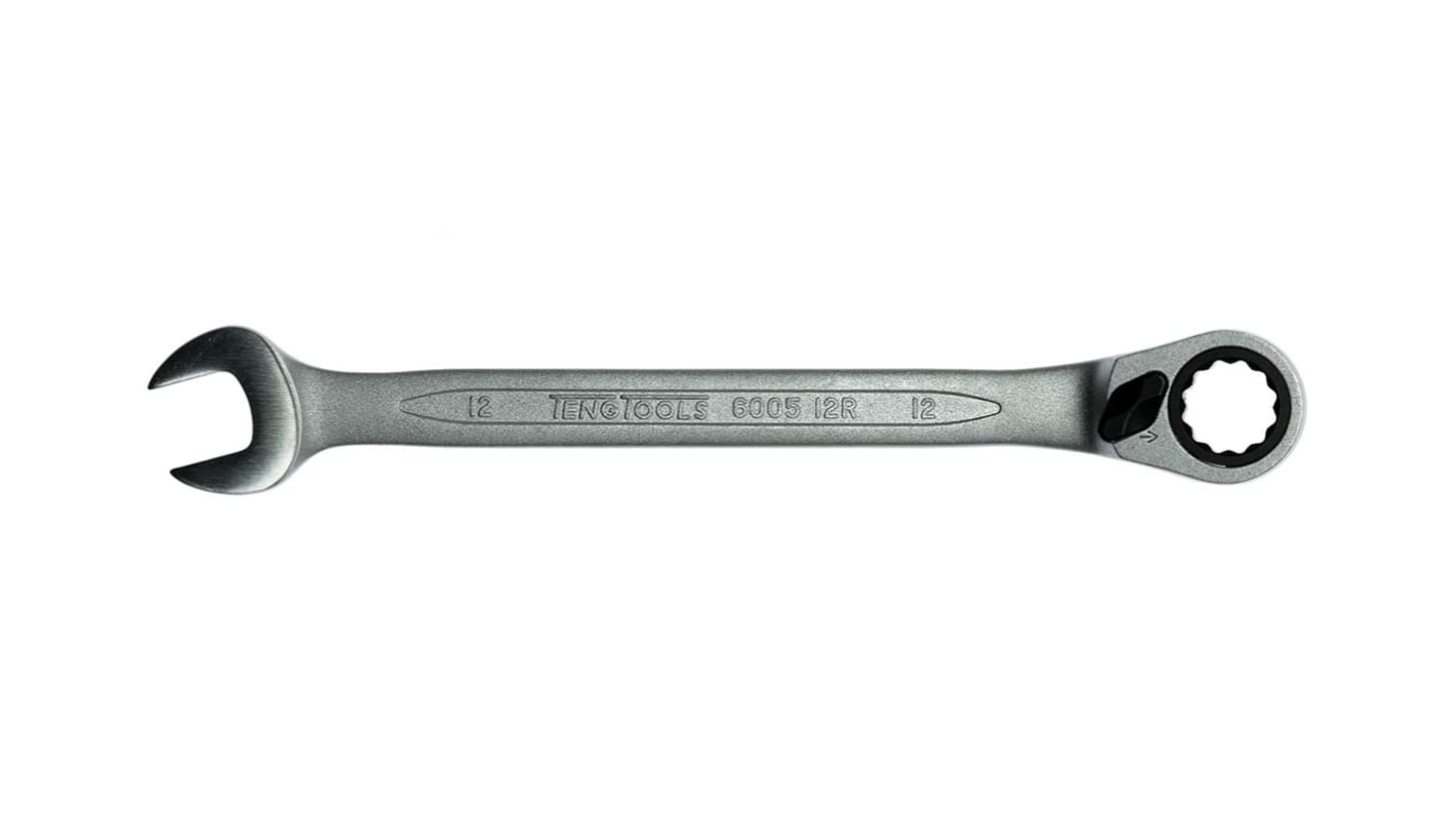 Klucz płasko-oczkowy Klucz płasko-oczkowy z grzechotką Teng Tools długość 172 mm Chromowo-wanadowy