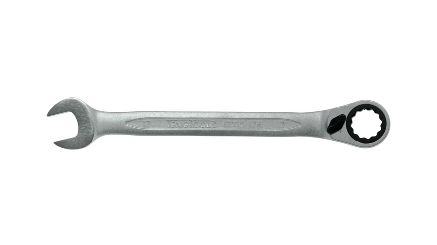 Klucz płasko-oczkowy Klucz płasko-oczkowy z grzechotką Teng Tools długość 226 mm Chromowo-wanadowy