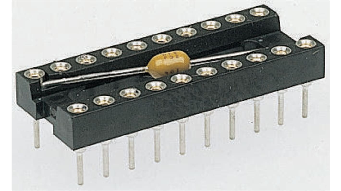 Assmann 2.54mm Pitch Vertical 24 Way, Through Hole Turned Pin Closed Frame IC Dip Socket