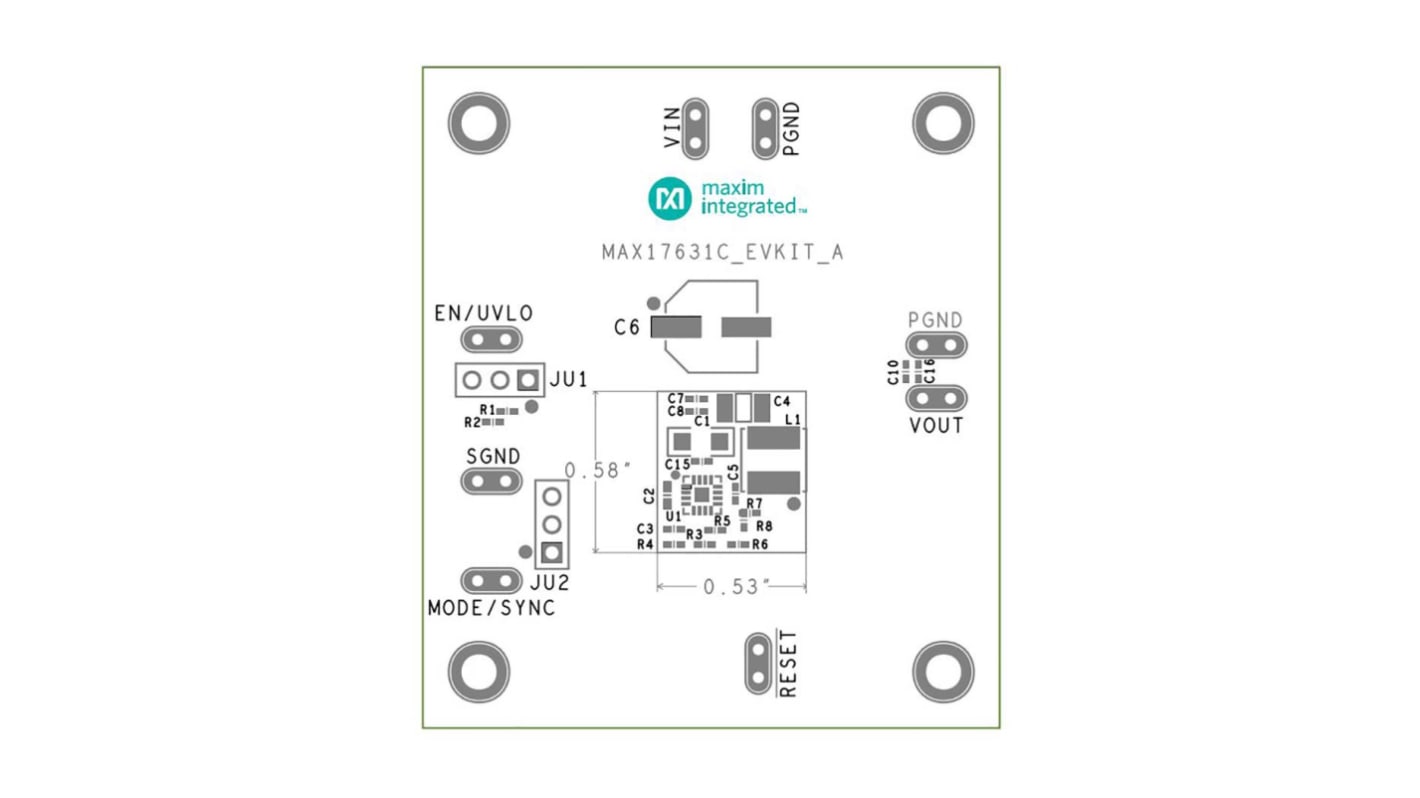 Kit di valutazione Convertitore step-down per MAX17631C MAX17631C5EVKIT Evaluation Kit for MAX17631 5V Output-Voltage