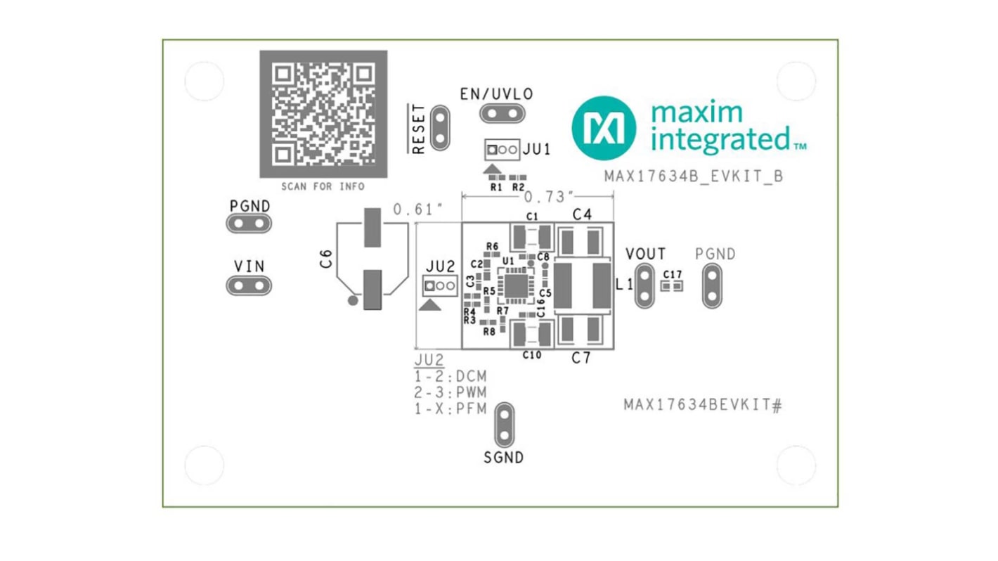 Maxim Integrated MAX17634BEVKIT Evaluation Kit for MAX17634B 5V Output-Voltage Application Step-Down Converter for