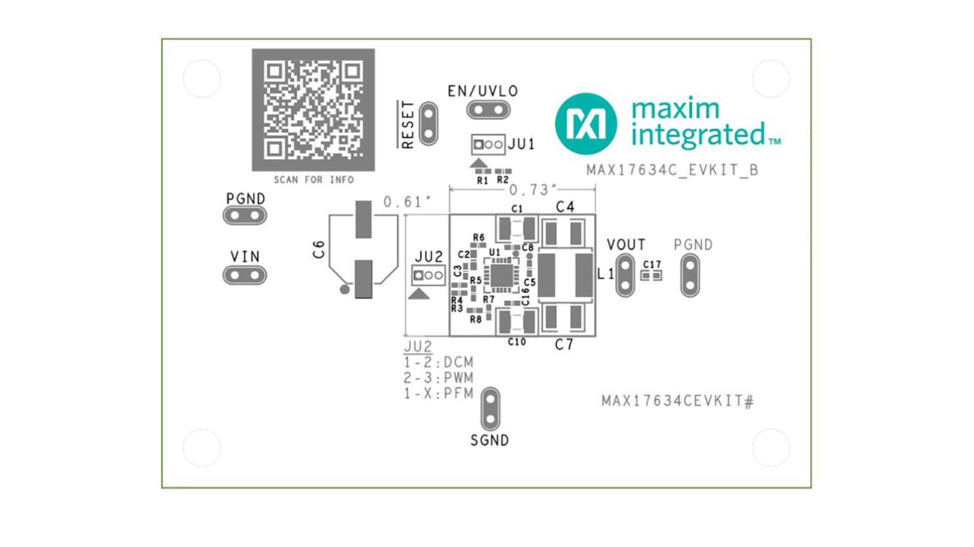 Maxim Integrated MAX17634CEVKIT Evaluation Kit for MAX17634C 5V Output-Voltage Application Step-Down Converter for