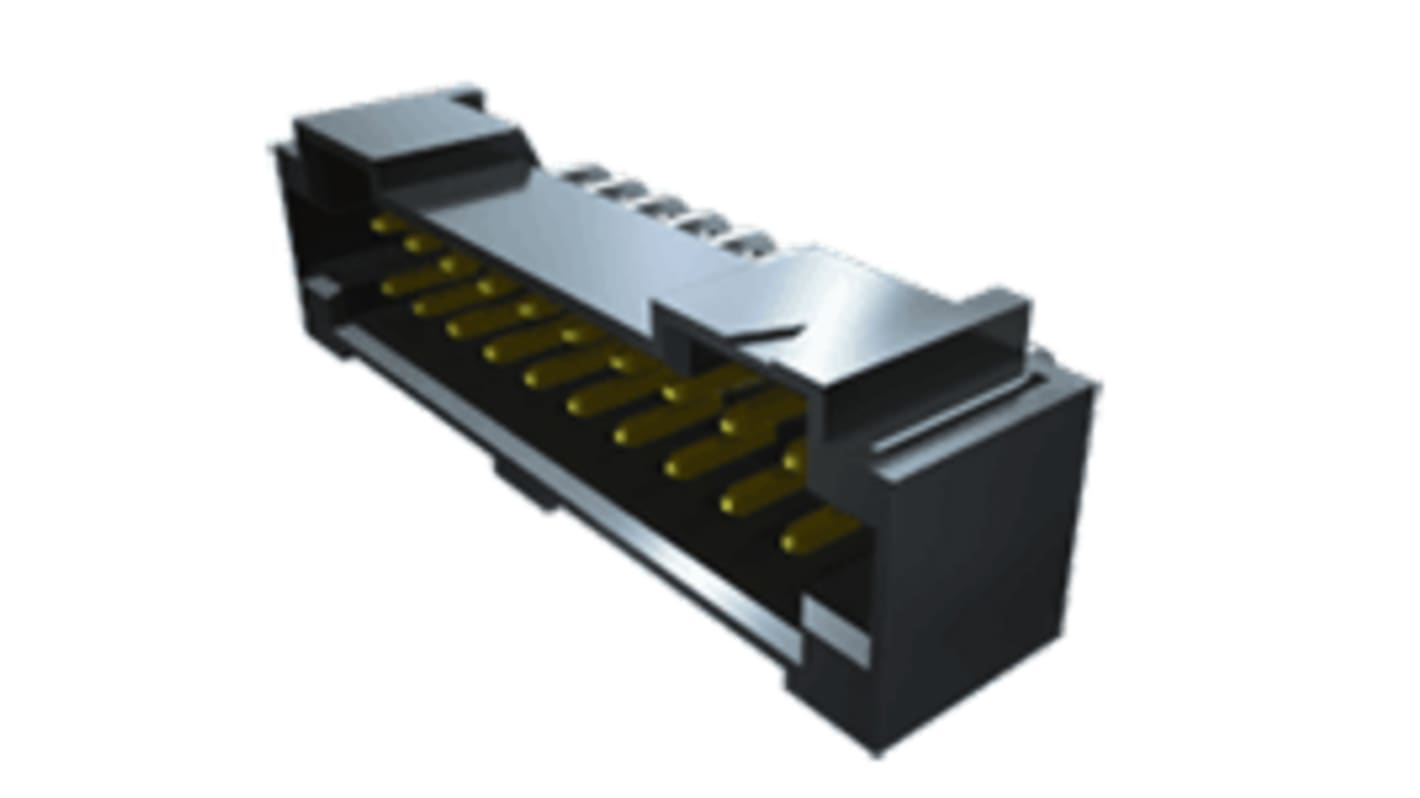 Samtec T2M Series Surface Mount PCB Header, 30 Contact(s), 2.0mm Pitch, 2 Row(s), Shrouded