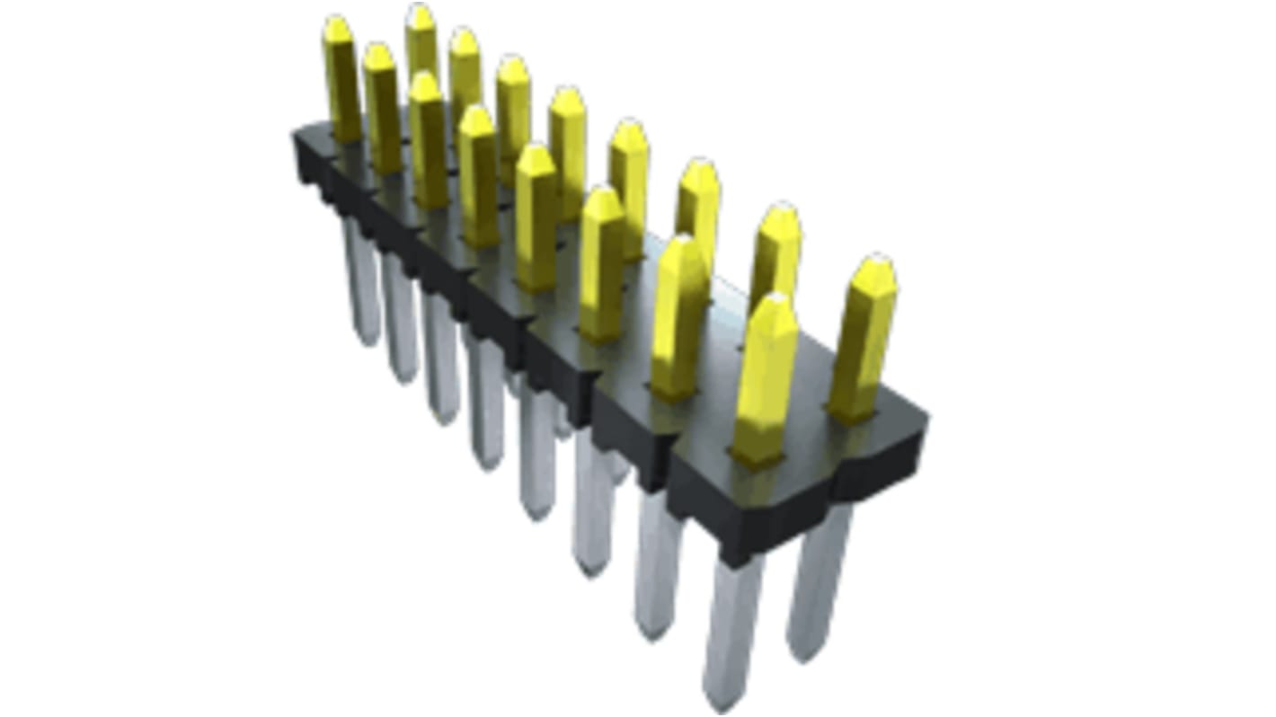 Samtec TLW Series Straight Through Hole Pin Header, 3 Contact(s), 2.54mm Pitch, 1 Row(s), Unshrouded