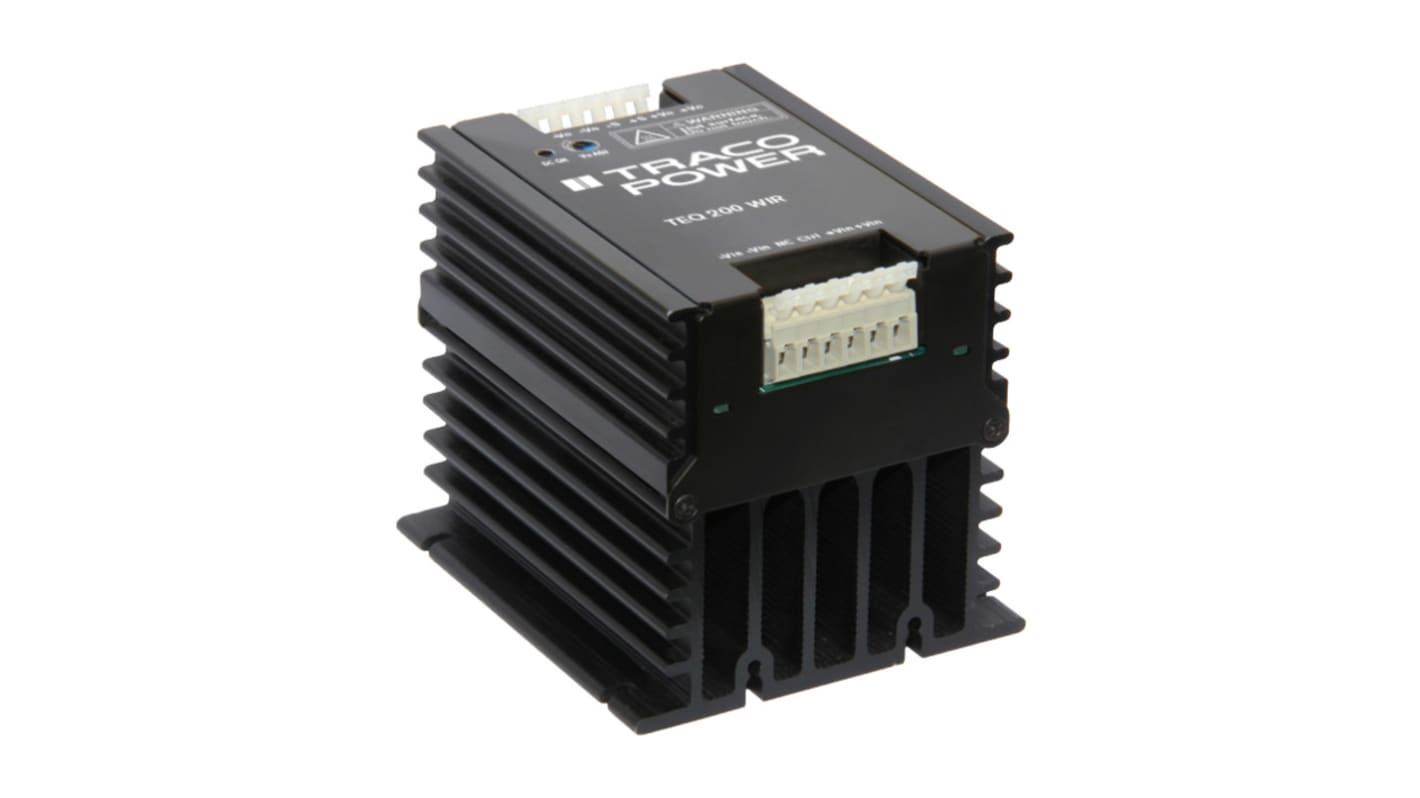 TRACOPOWER TEQ 200 DC-DC Converter, 28V dc/ 7.5A Output, 18 → 75 V dc Input, 200W, Chassis Mount, +90°C Max Temp