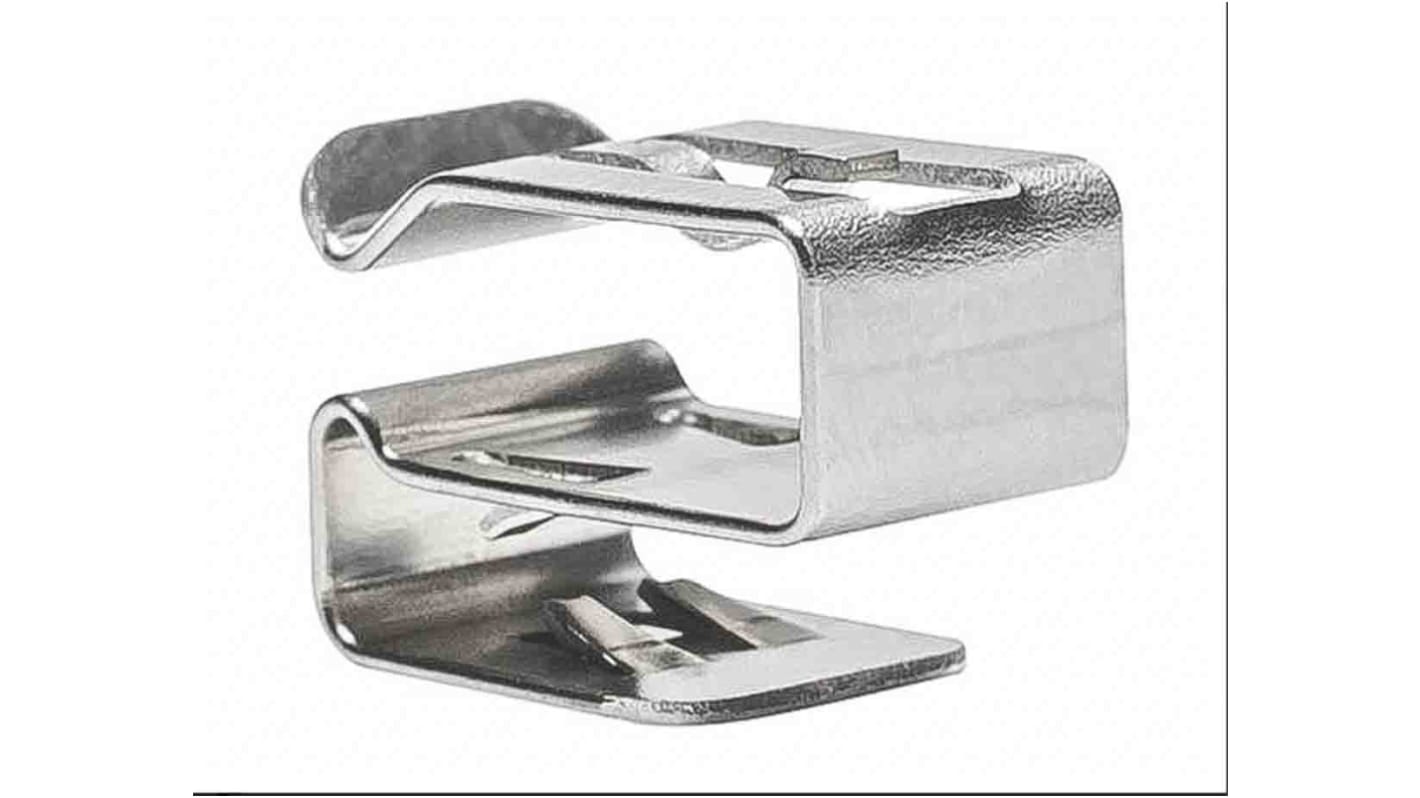 HellermannTyton Metallic Stainless Steel Cable Clip, 7mm Max. Bundle