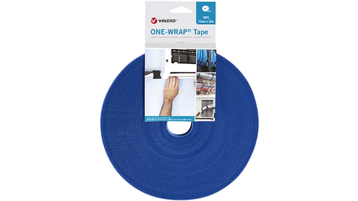 VELCRO® Blue Hook & Loop Tape, 10mm x 25m