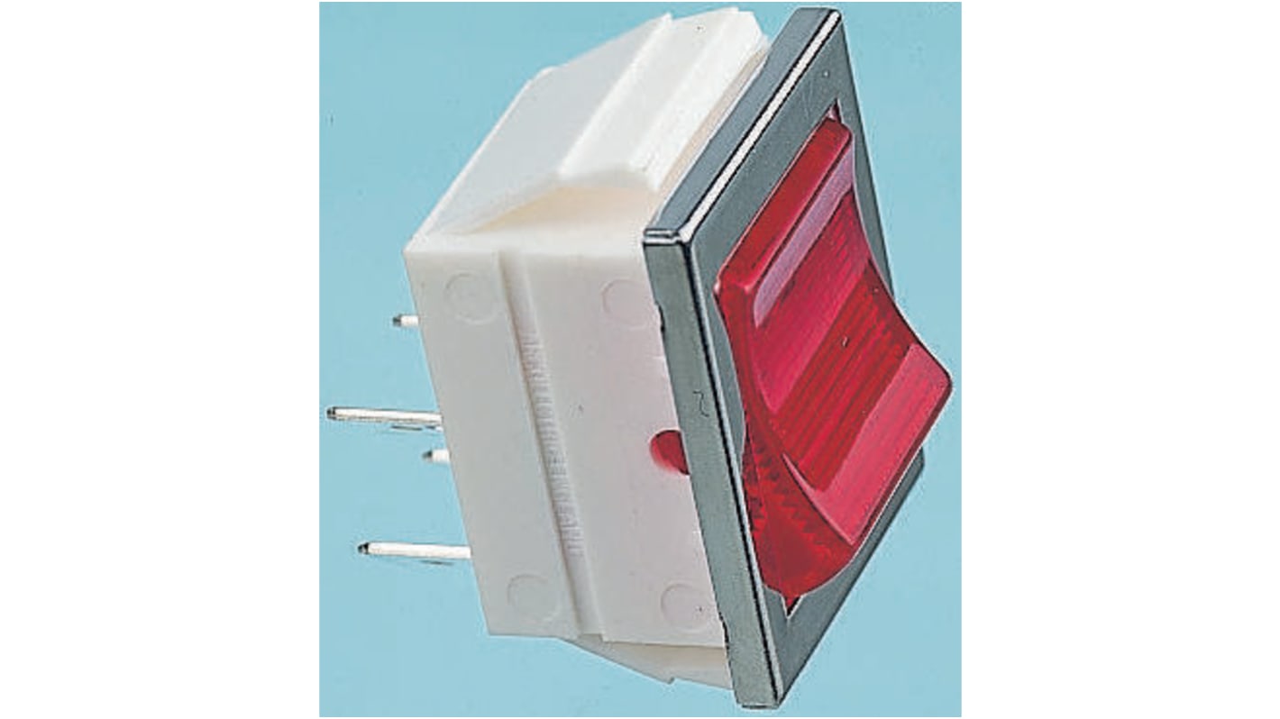 Arcolectric Tafelmontage Wippschalter, 1-poliger Ein/Ausschalter Rastend, 16 A @ 250 V ac 11.5mm x 28.2mm beleuchtet,