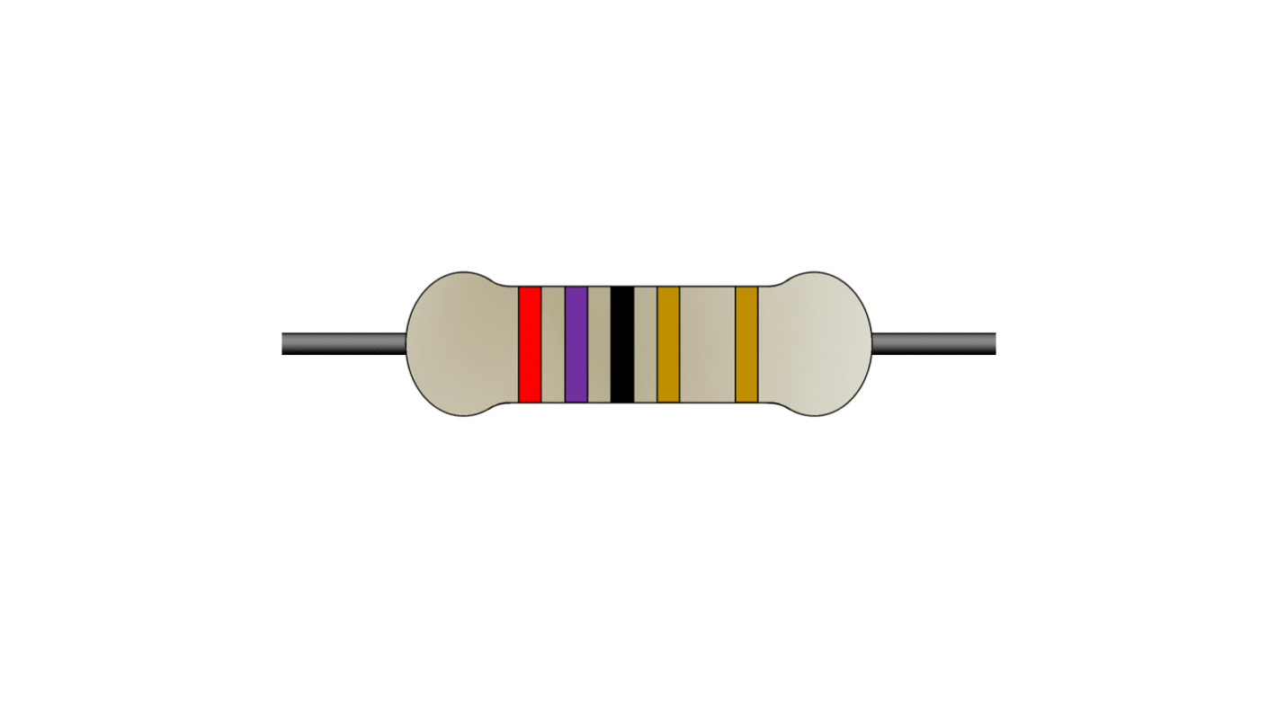 Yageo 27kΩ Carbon Film Fixed Resistor 1/4W 5% CFR-25JT-52-27K