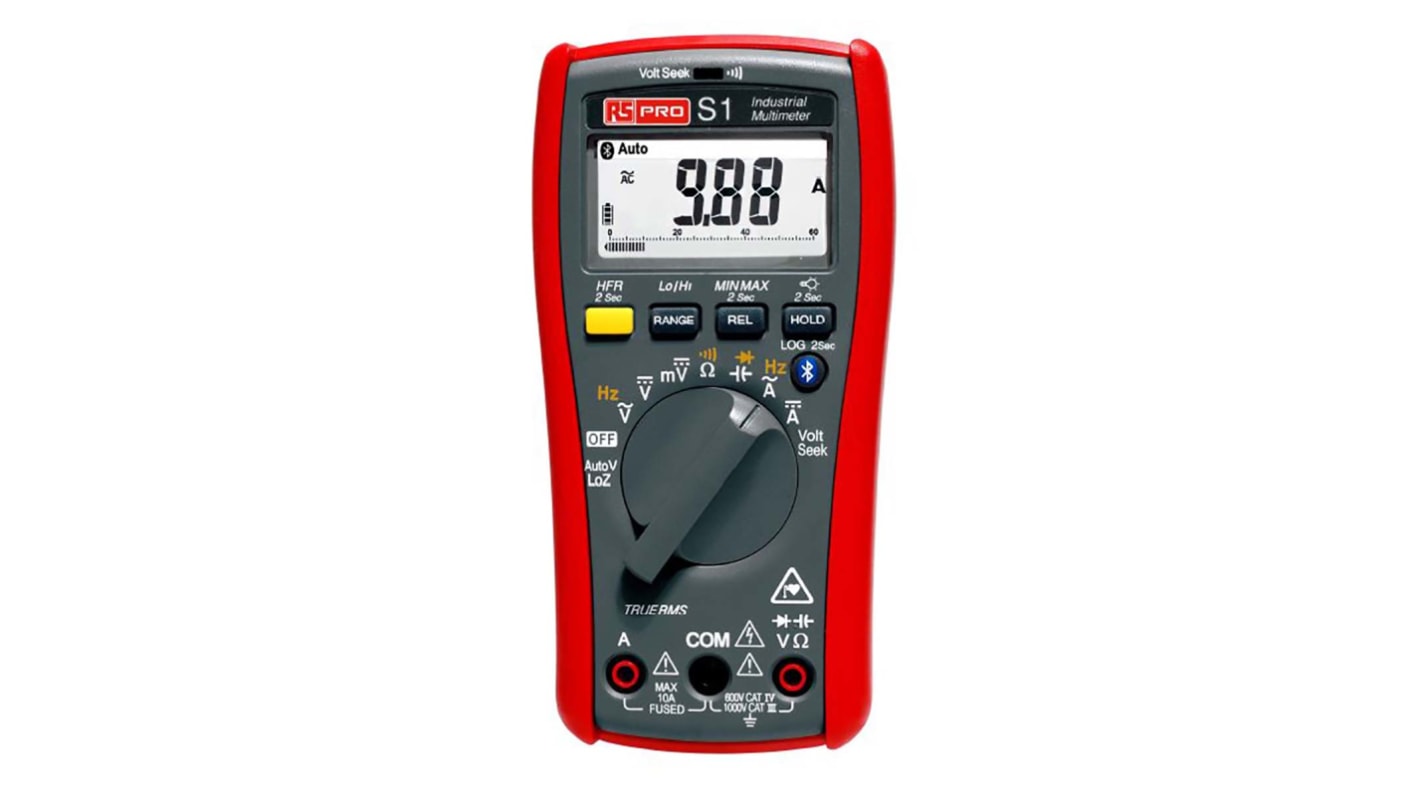 RS PRO S1 Handheld Digital Multimeter, True RMS, 10A ac Max, 10A dc Max, 1000V ac Max - RS Calibrated