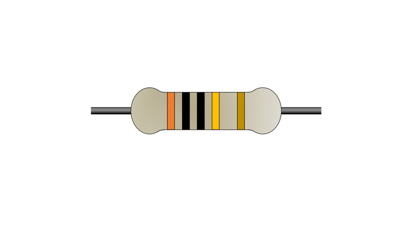 Résistance à film métallique 100kΩ 5%, 1/2W Axial