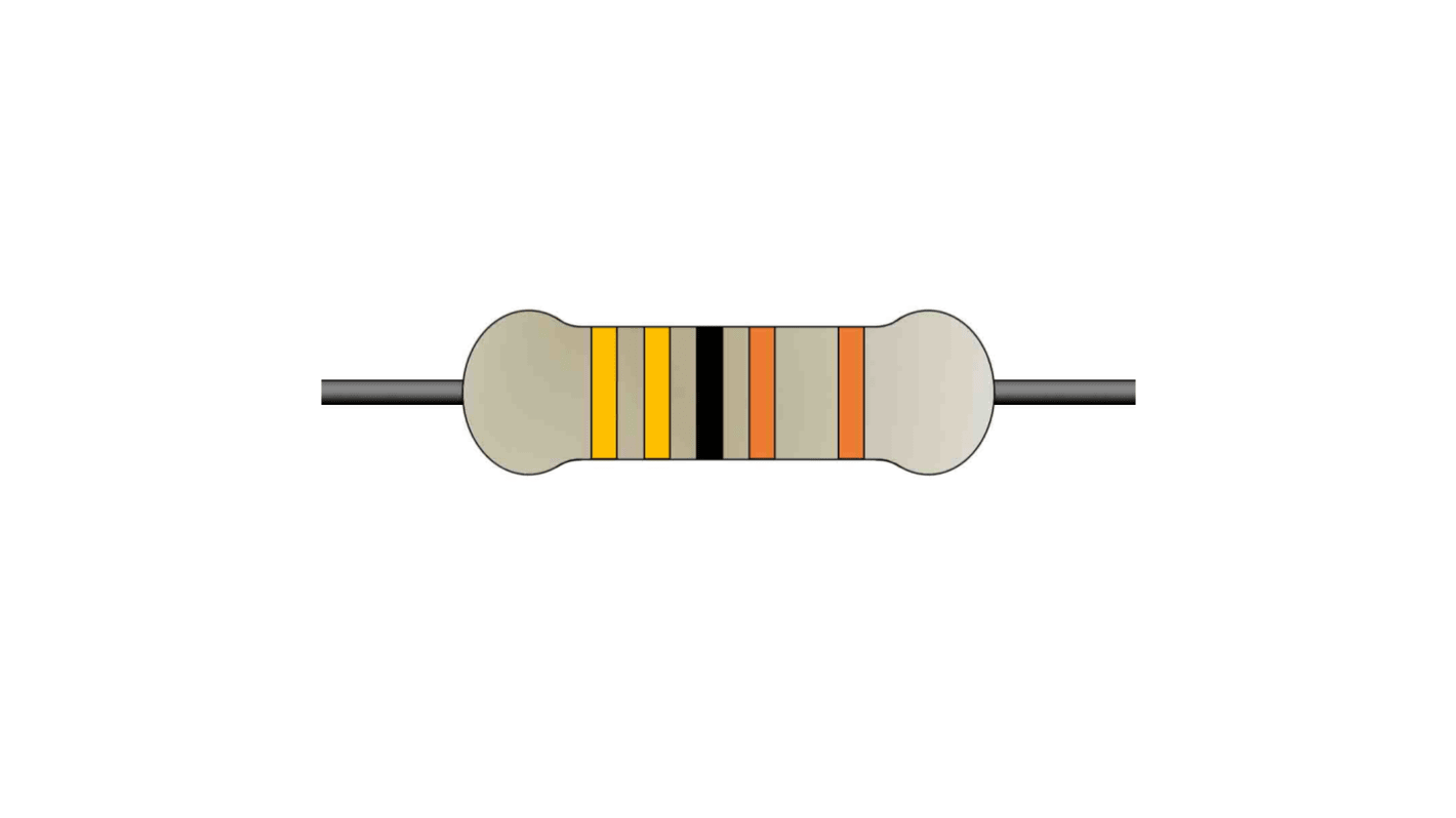 Yageo 3.3kΩ Metal Film Fixed Resistor 0.25W ±1% MFR-25FTE52-3K3