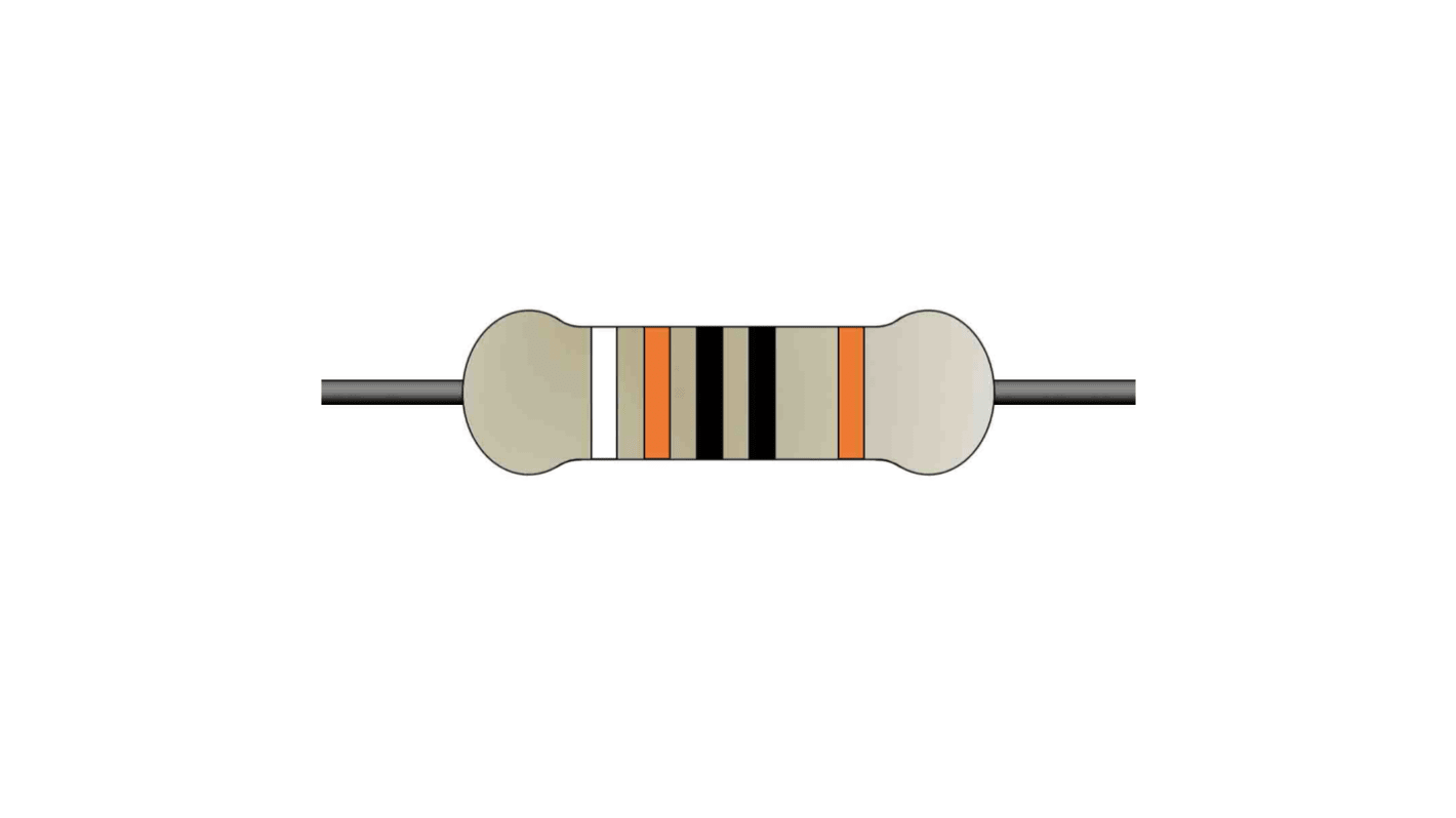 Resistenza fissa a film metallico Yageo serie MFR, 910Ω, 0.5W, ±1%, Assiale