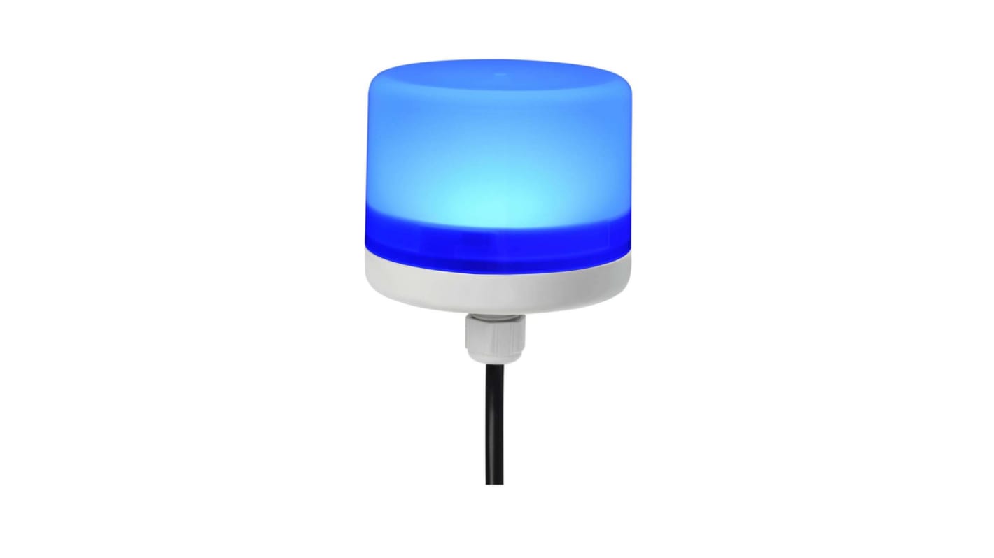 RS PRO, LED Dauer LED-Signalleuchte Blau, 24 V dc, Ø 70mm x 75mm